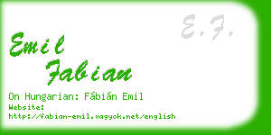 emil fabian business card